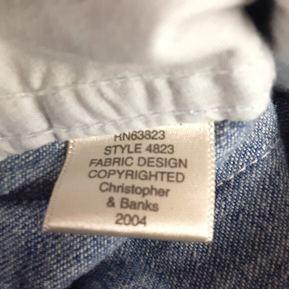 Vintage Christopher & Banks Jean Crop Pants Sz 10 Fall Y2K Pockets Zip/Button - Picture 12 of 13